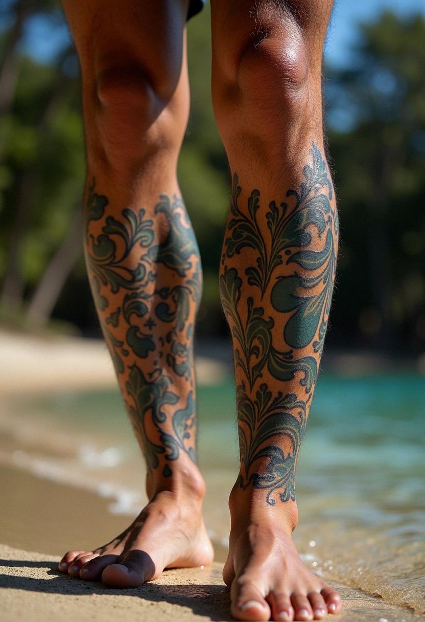male leg tattoos