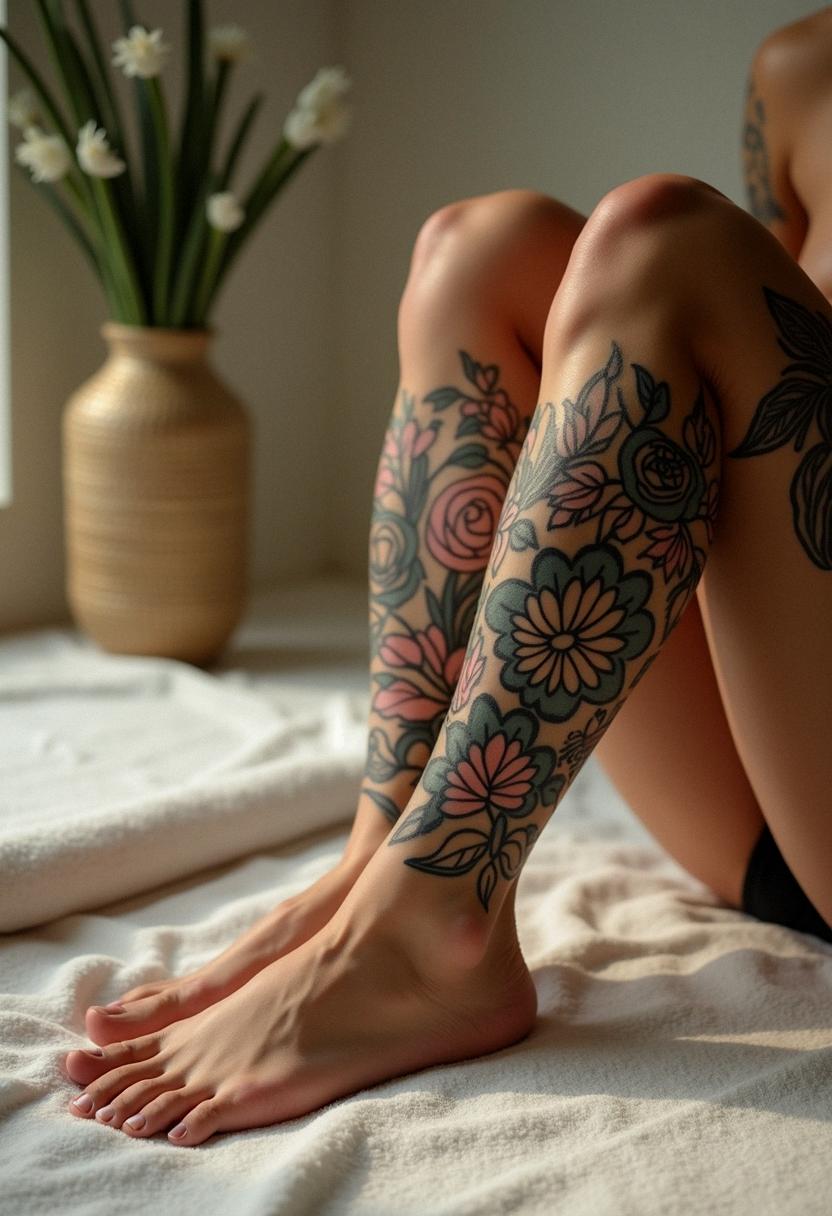 male leg tattoos
