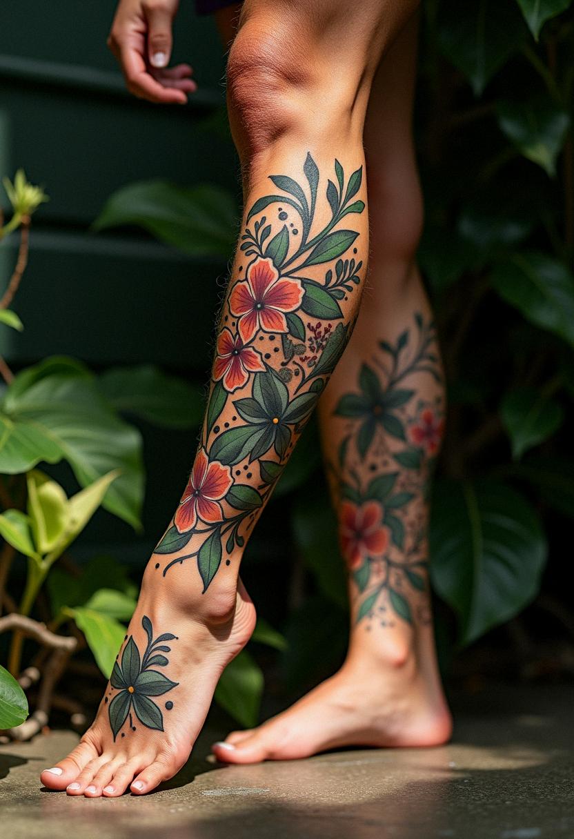 male leg tattoos