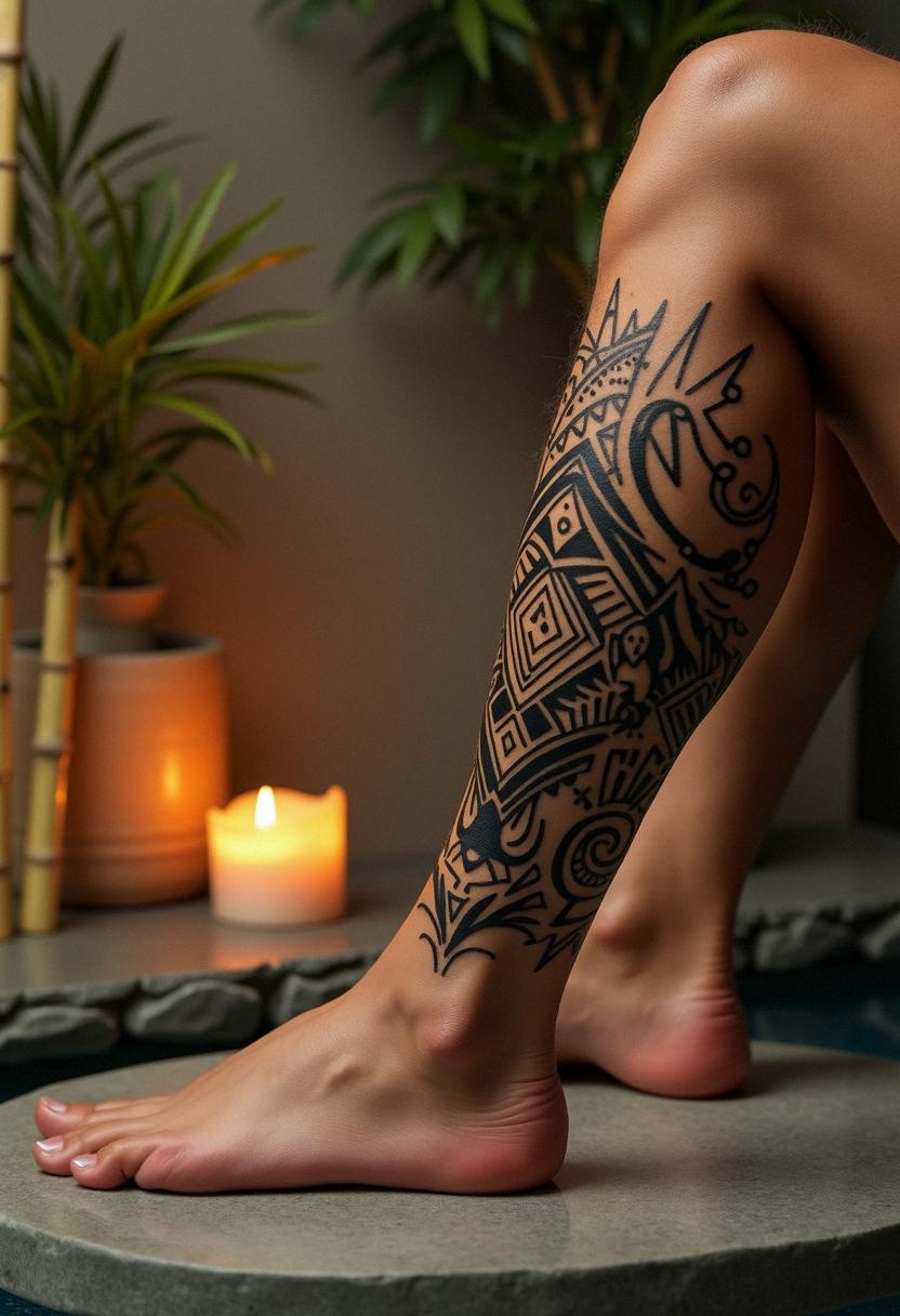 male leg tattoos