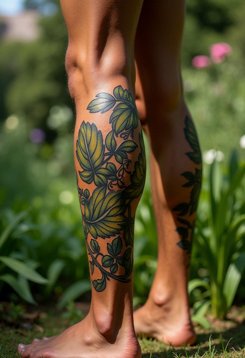 male leg tattoos