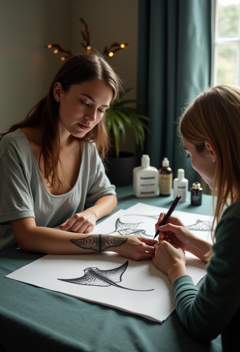 manta ray tattoo