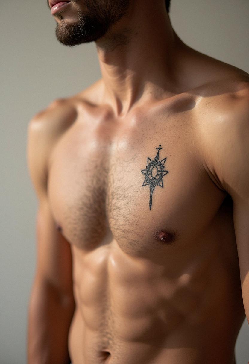 mens small tattoo chest