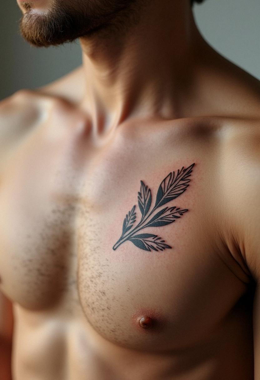 mens small tattoo chest