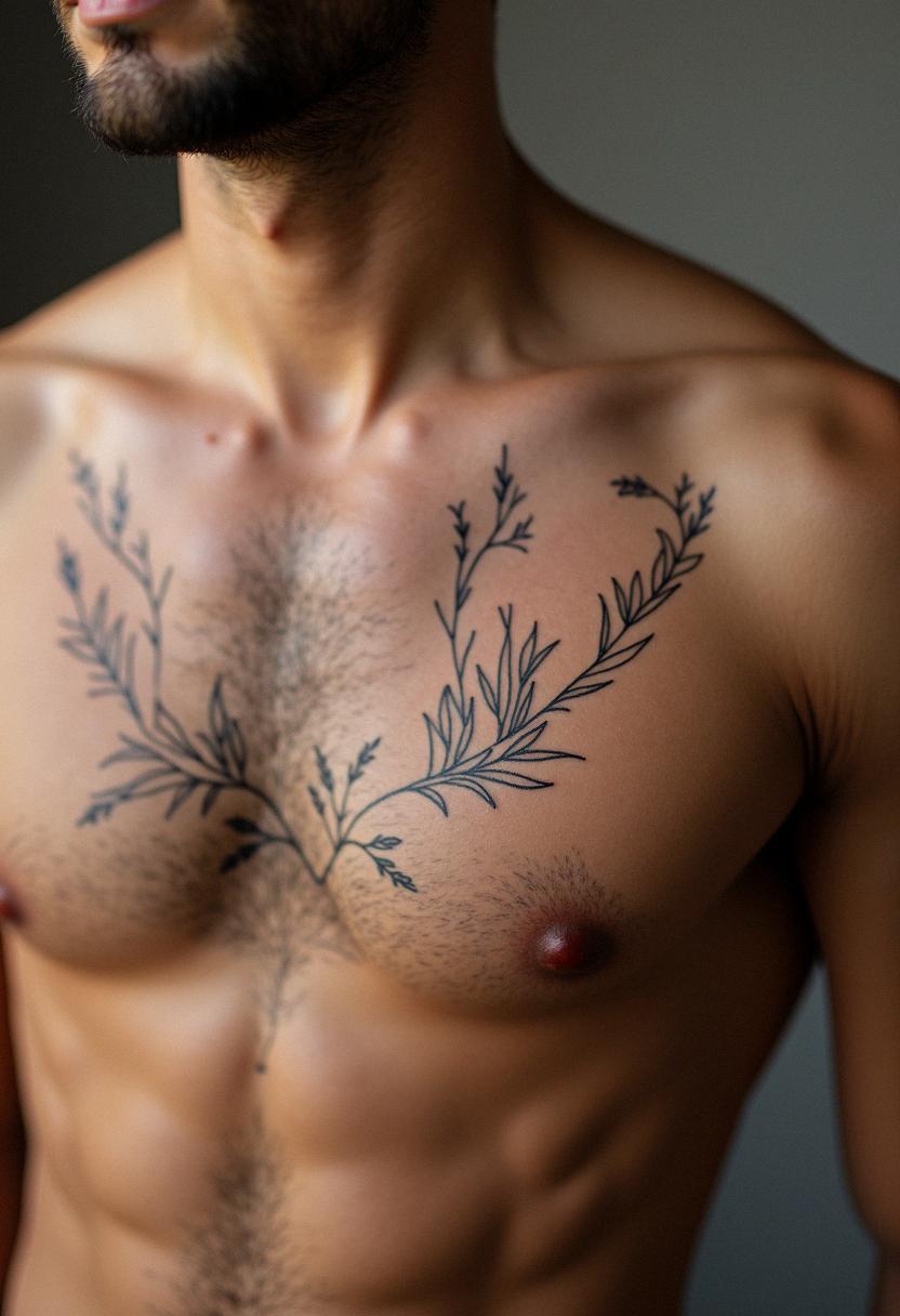 mens small tattoo chest
