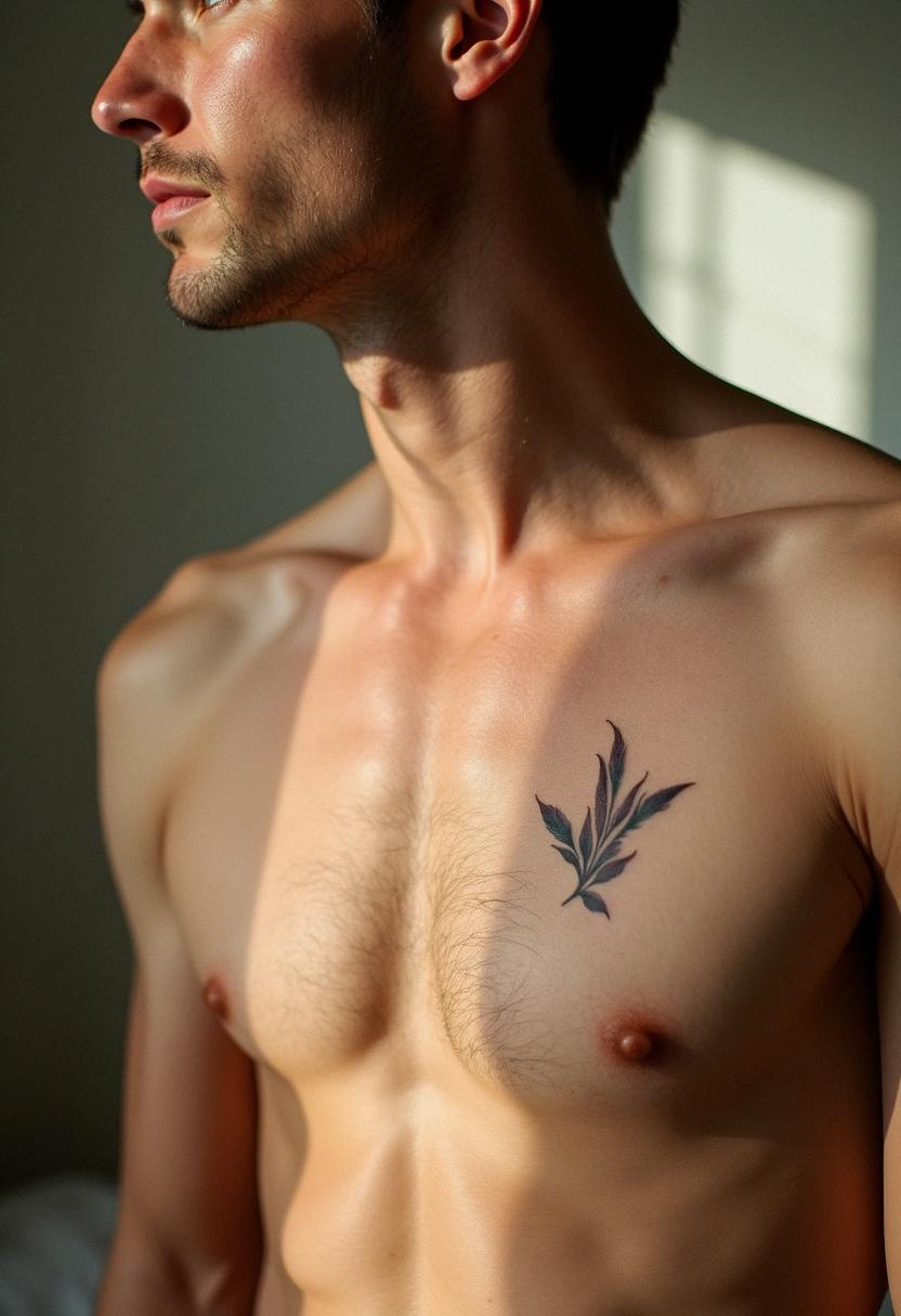 mens small tattoo chest