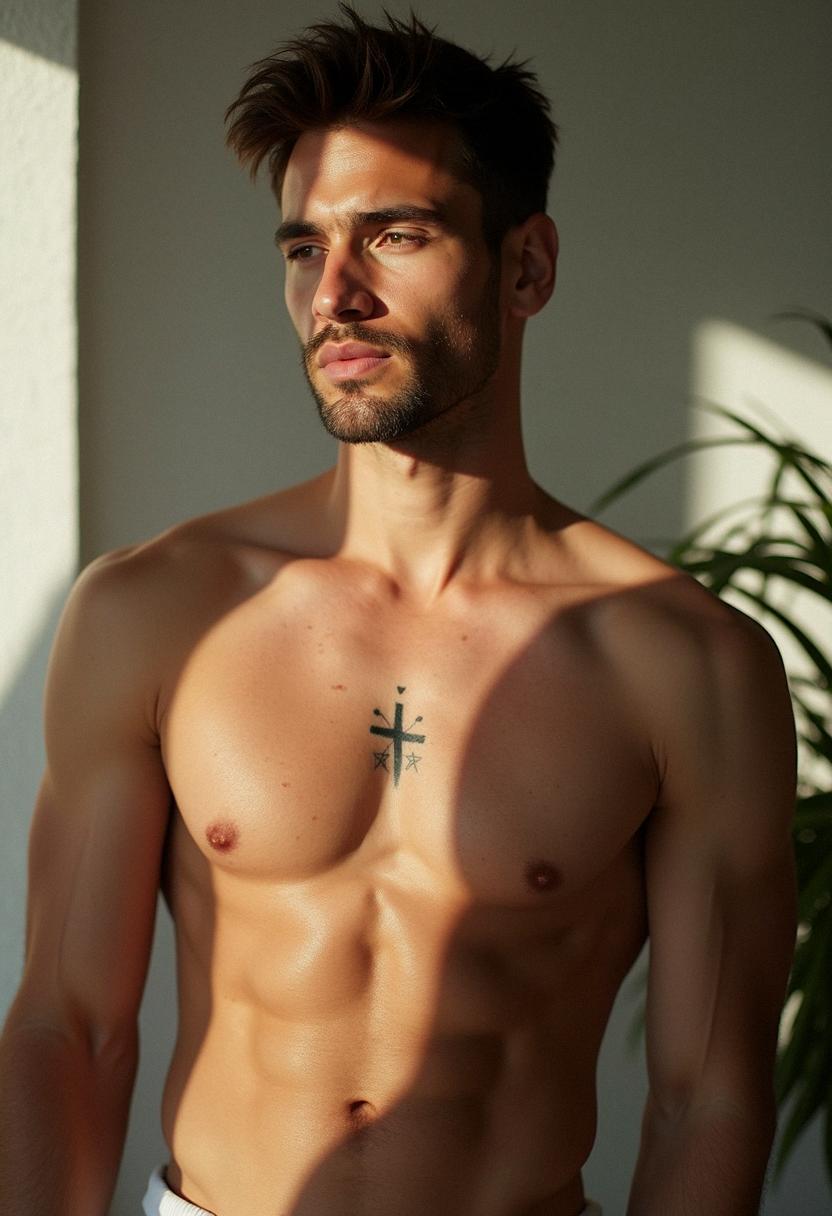 mens small tattoo chest