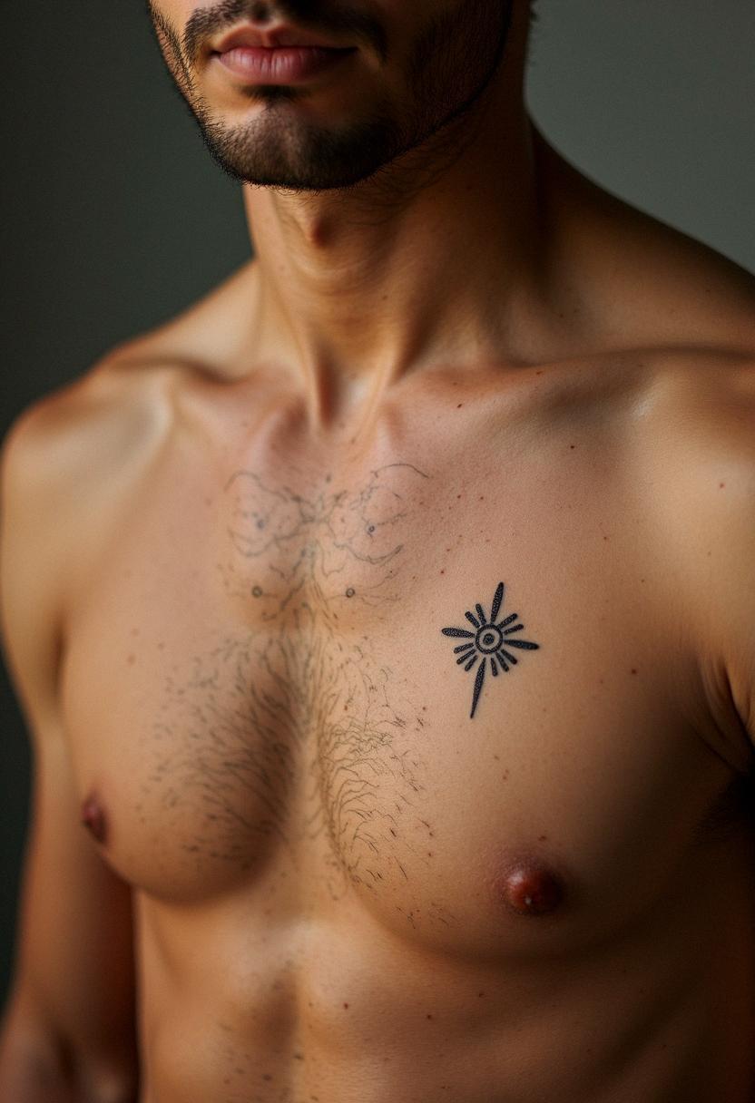 mens small tattoo chest
