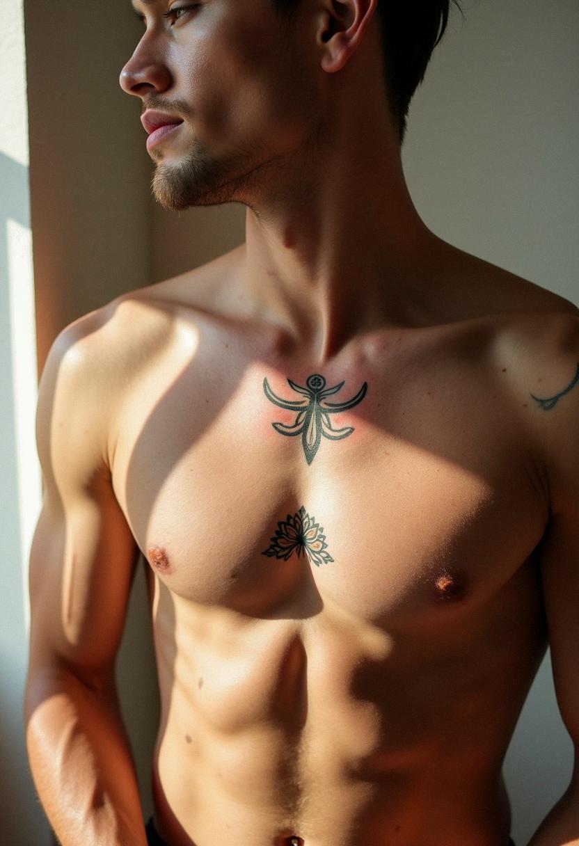 mens small tattoo chest