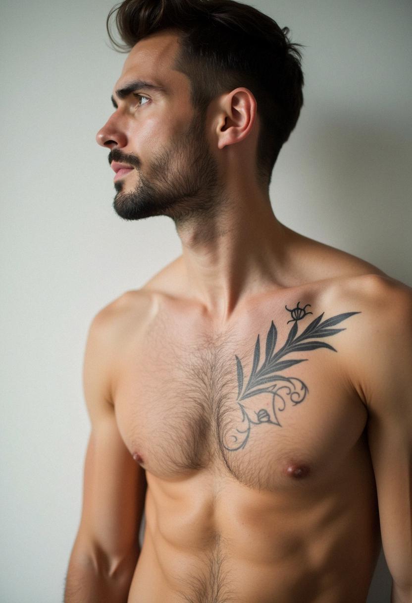 mens small tattoo chest