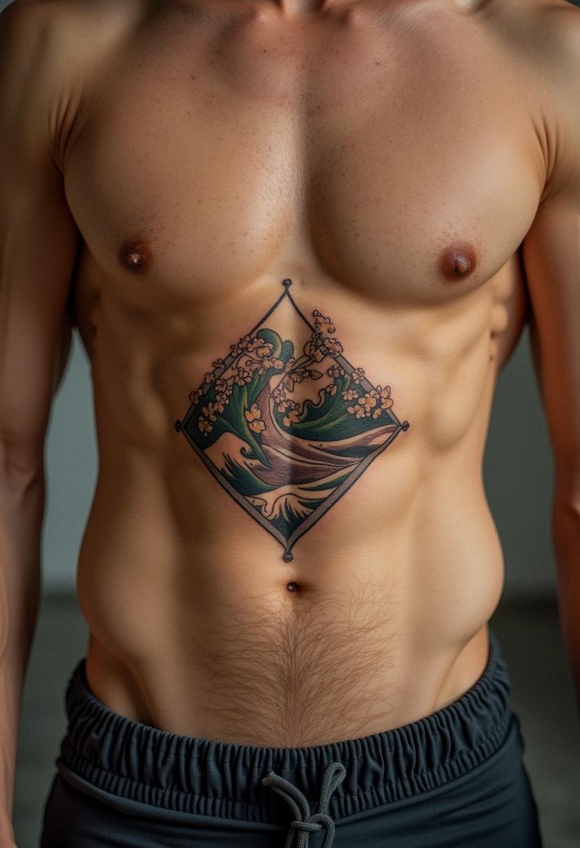 mens tattoos stomach