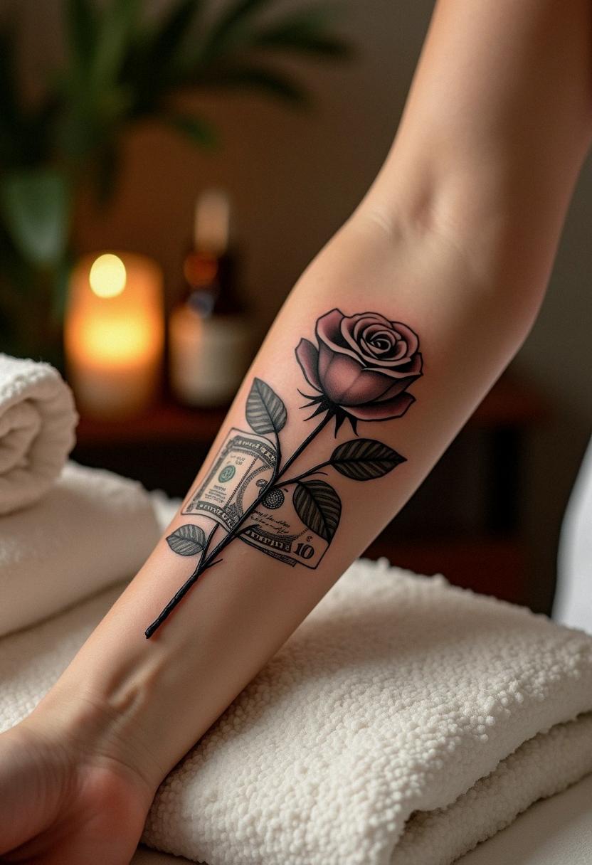 money rose tattoo