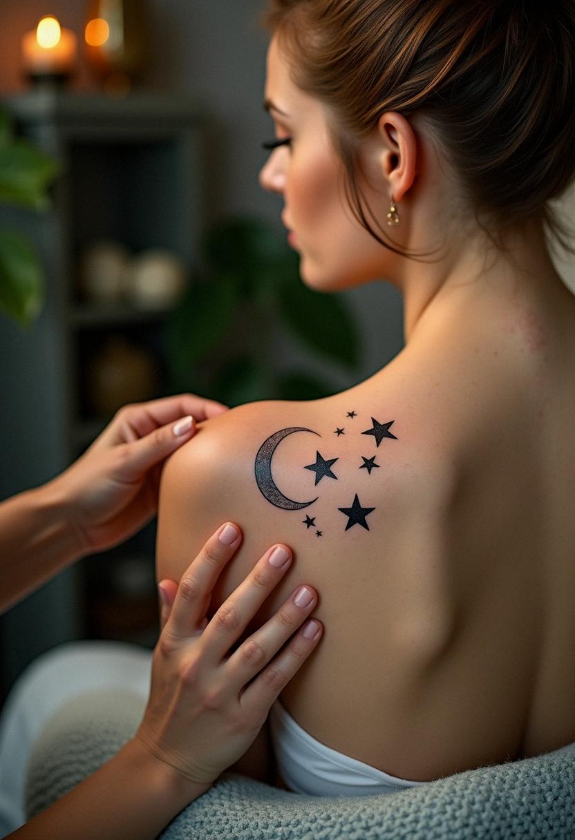 moon and stars tattoo