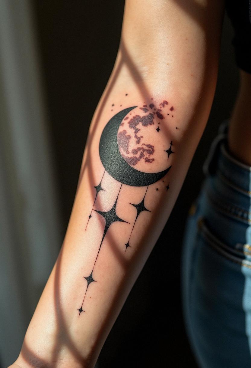 moon and stars tattoo