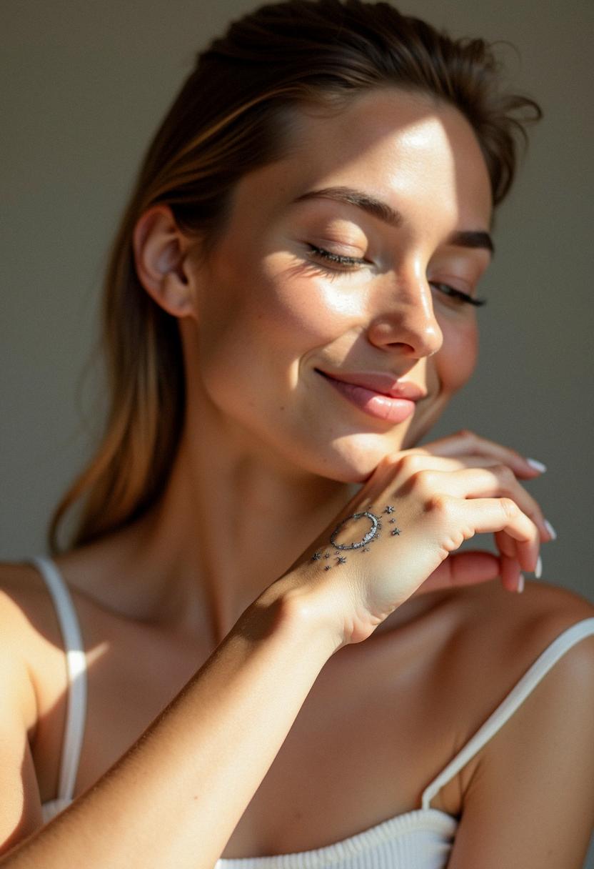 moon and stars tattoo