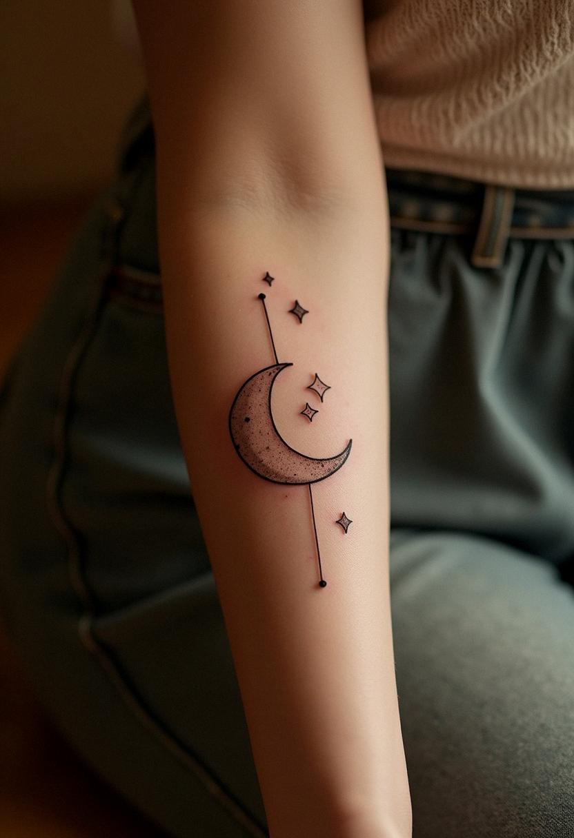moon and stars tattoo