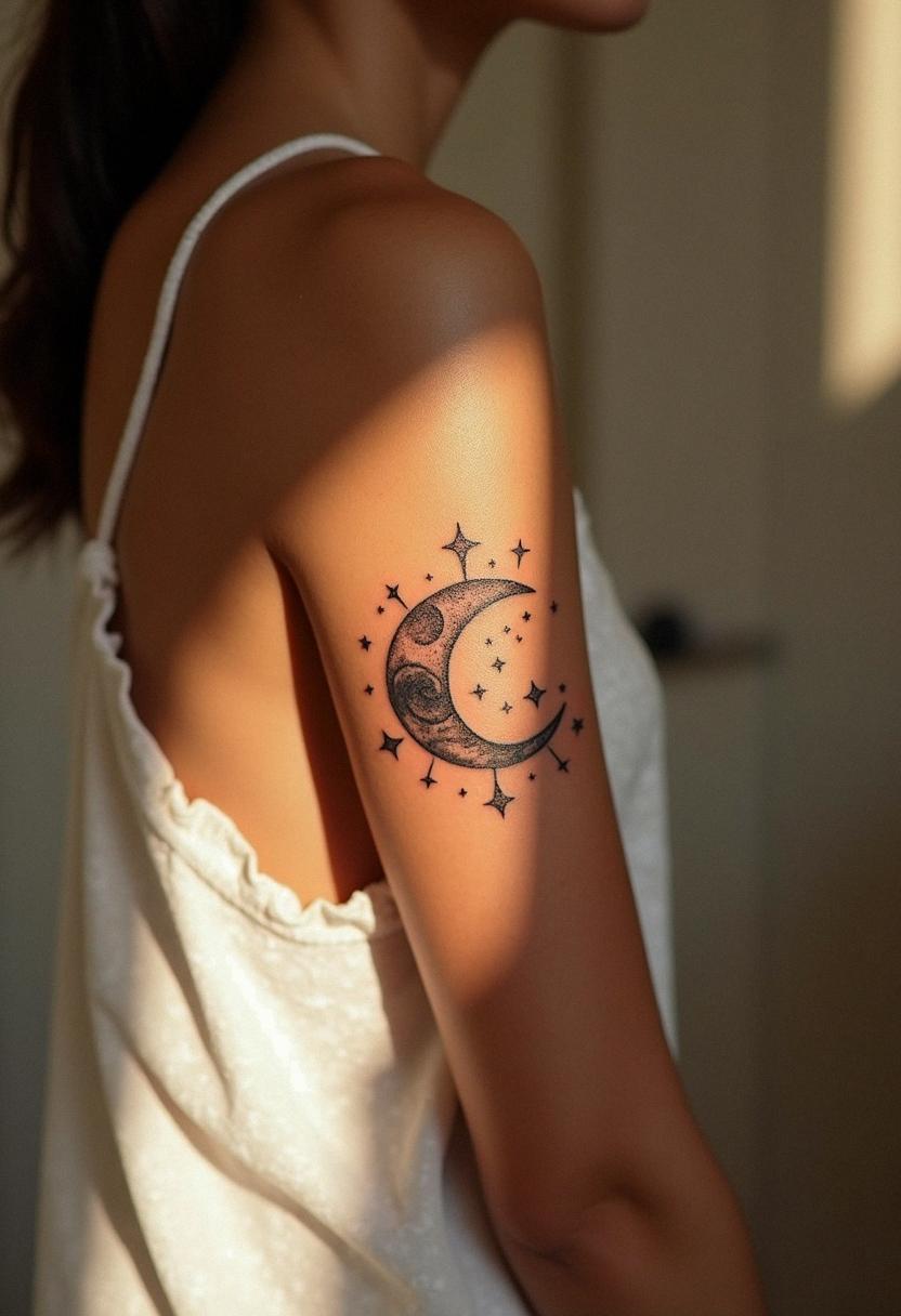 moon and stars tattoo