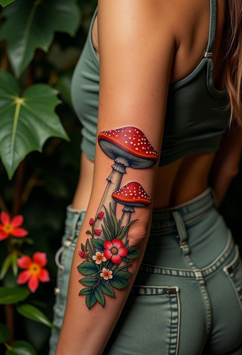 mushroom tattoo