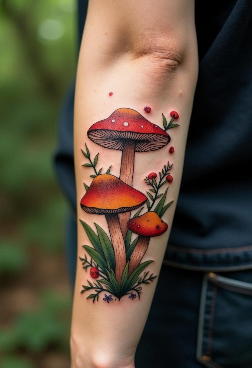 mushroom tattoo