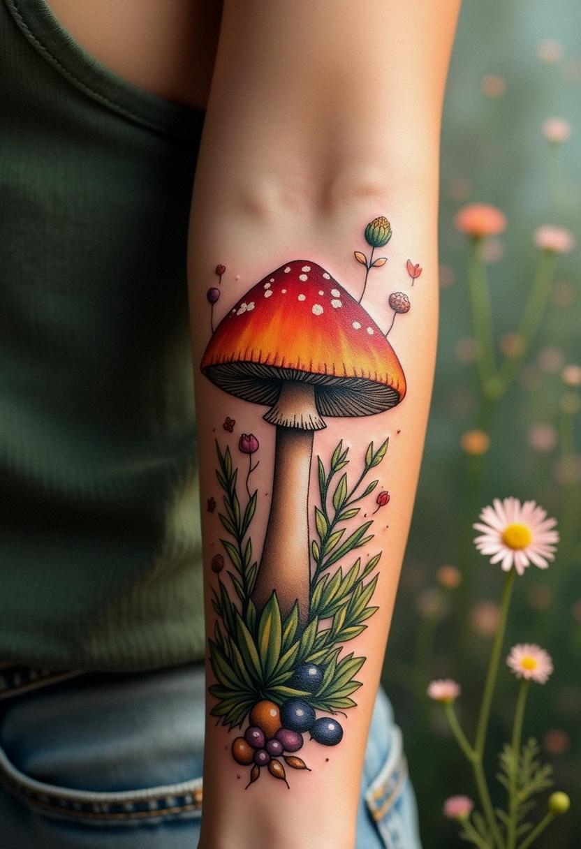 mushroom tattoo