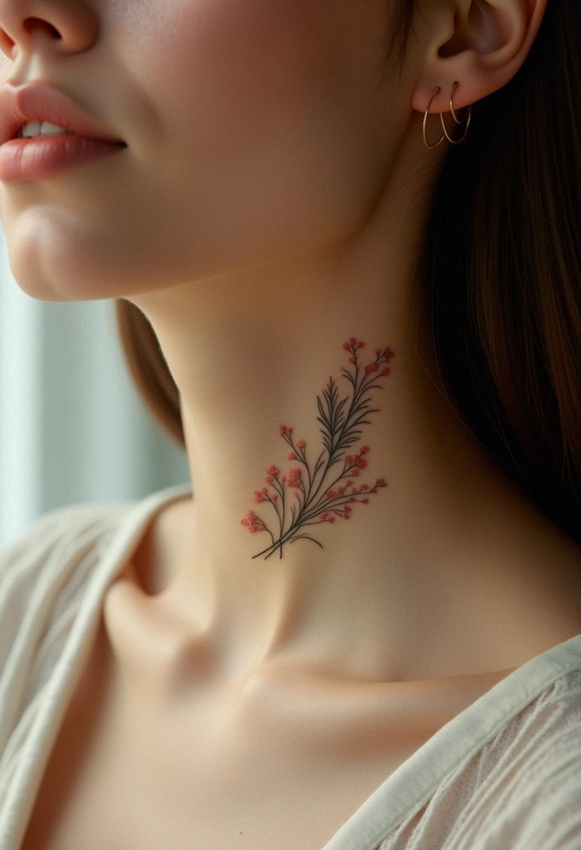 neck female tattoo