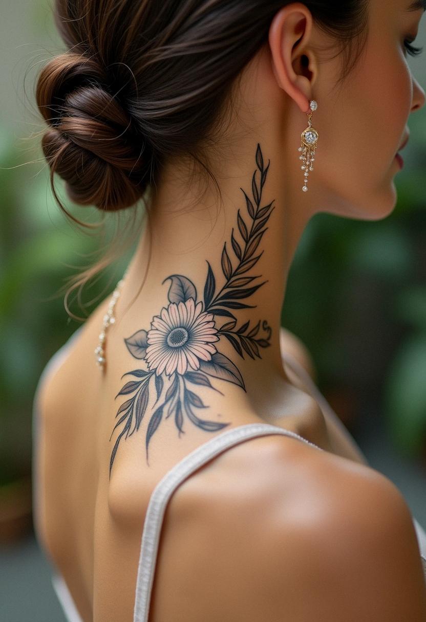 neck female tattoo