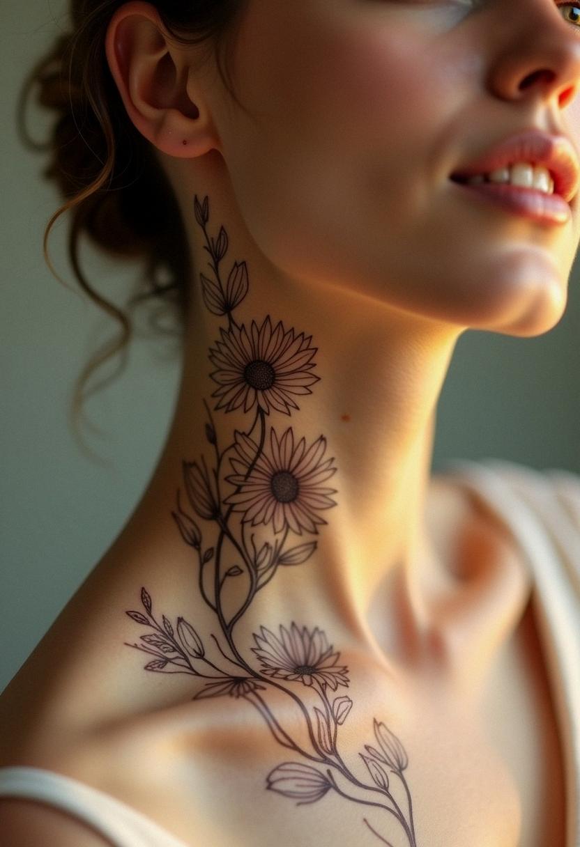 neck female tattoo