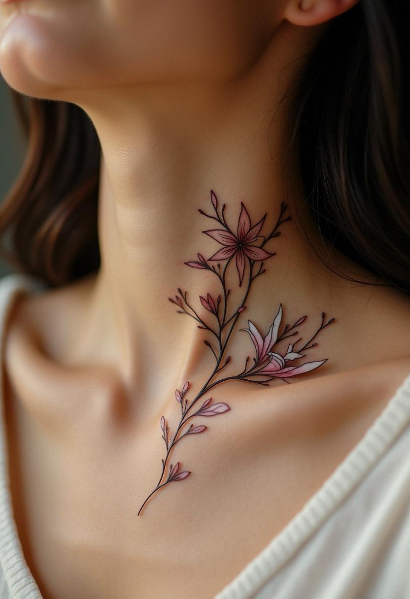 neck female tattoo