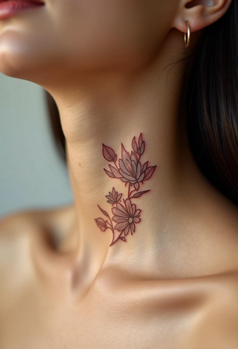 neck female tattoo