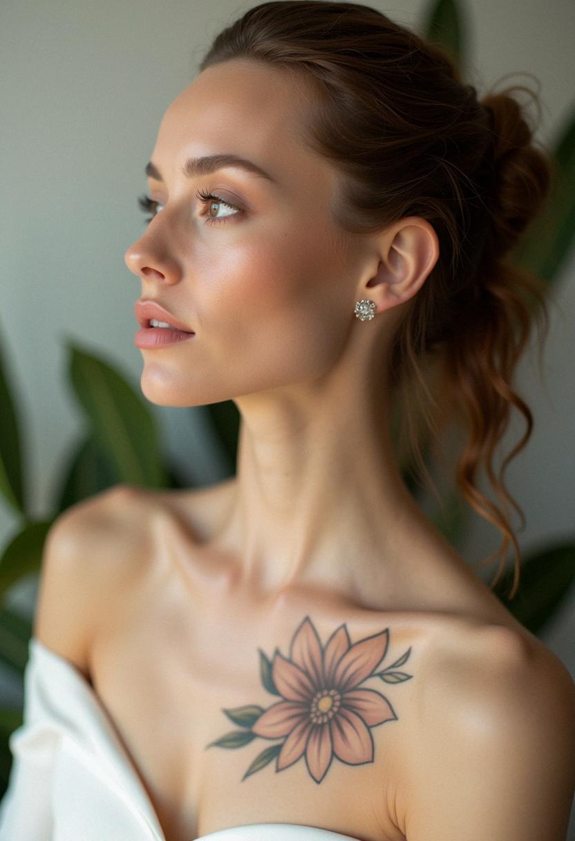 neck female tattoo