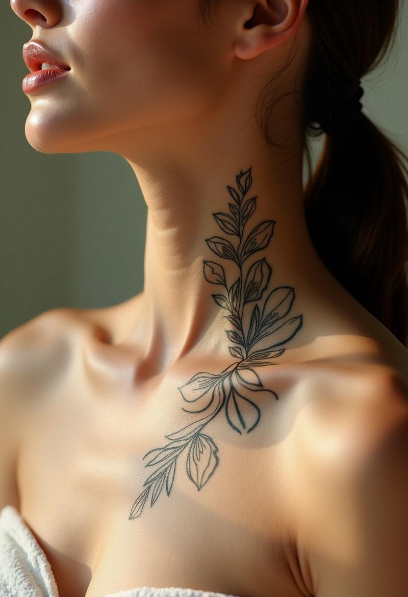 neck female tattoo