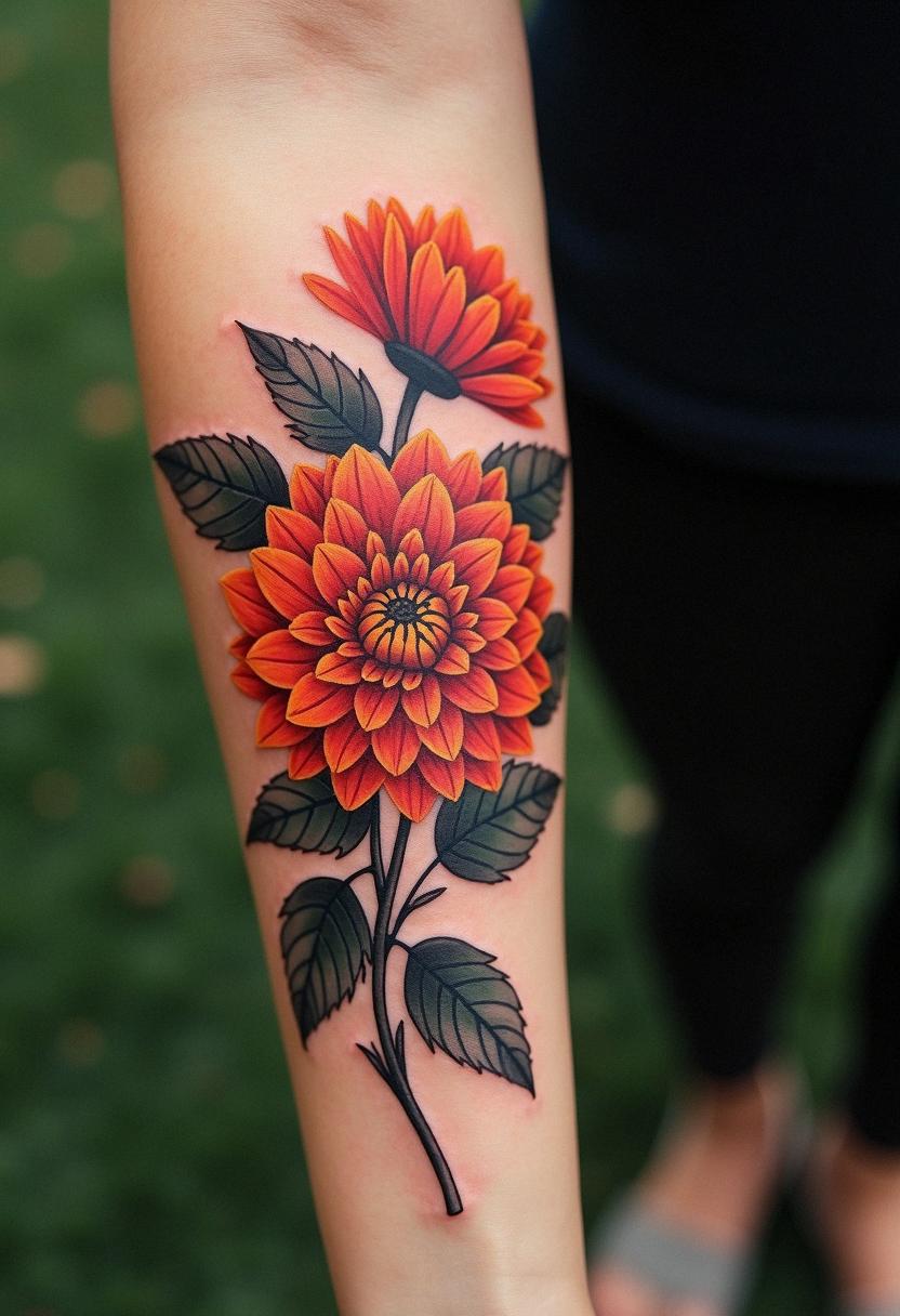 november birth flower tattoo