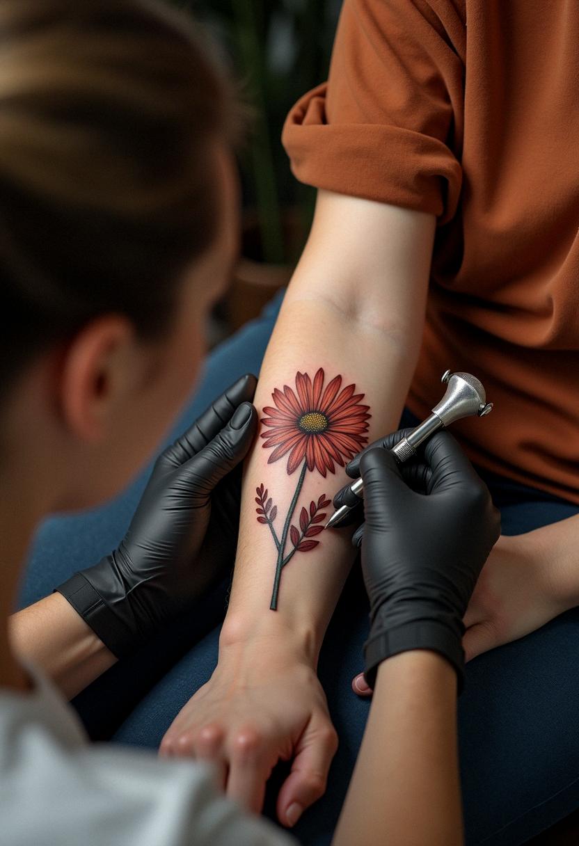 november birth flower tattoo