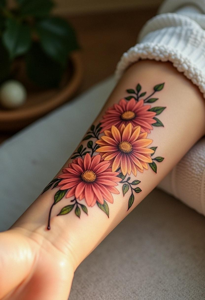november birth flower tattoo
