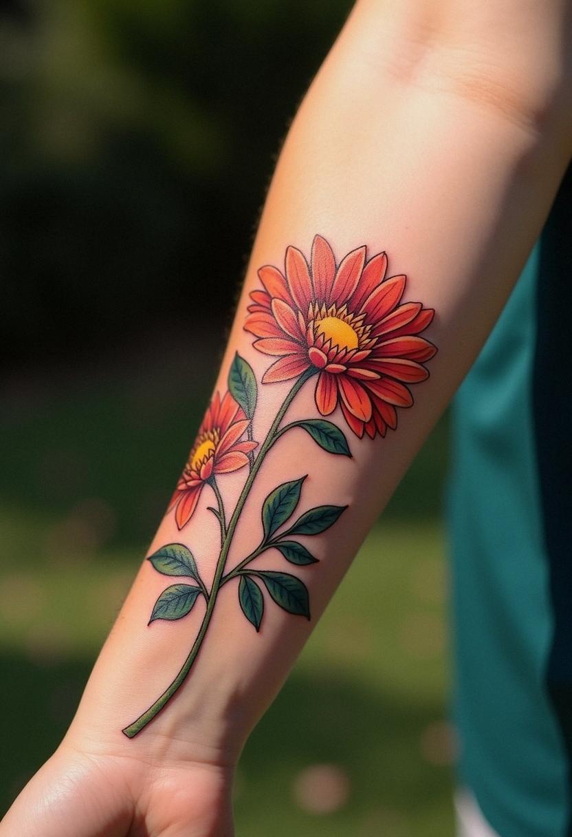 november birth flower tattoo
