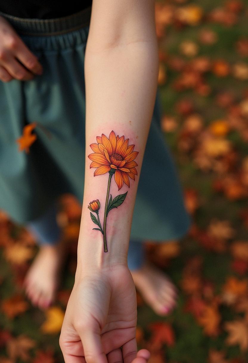 november birth flower tattoo