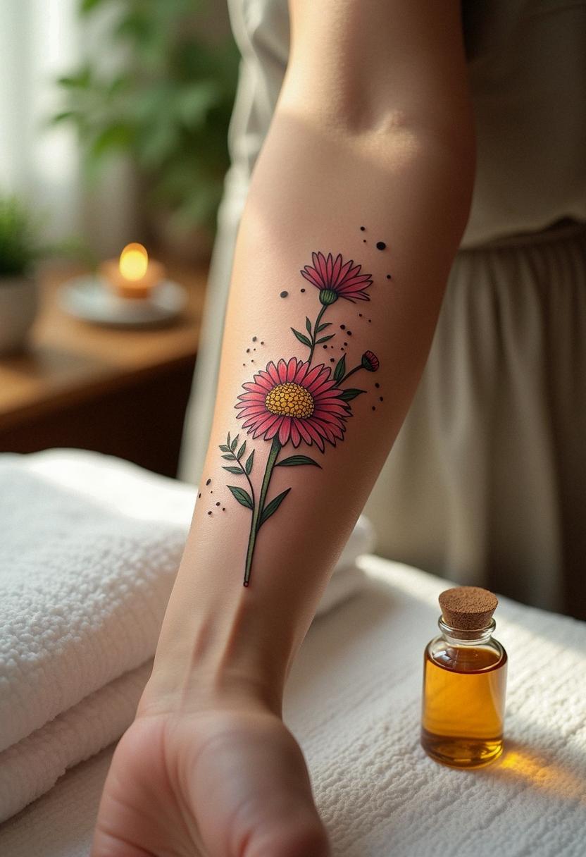 november birth flower tattoo