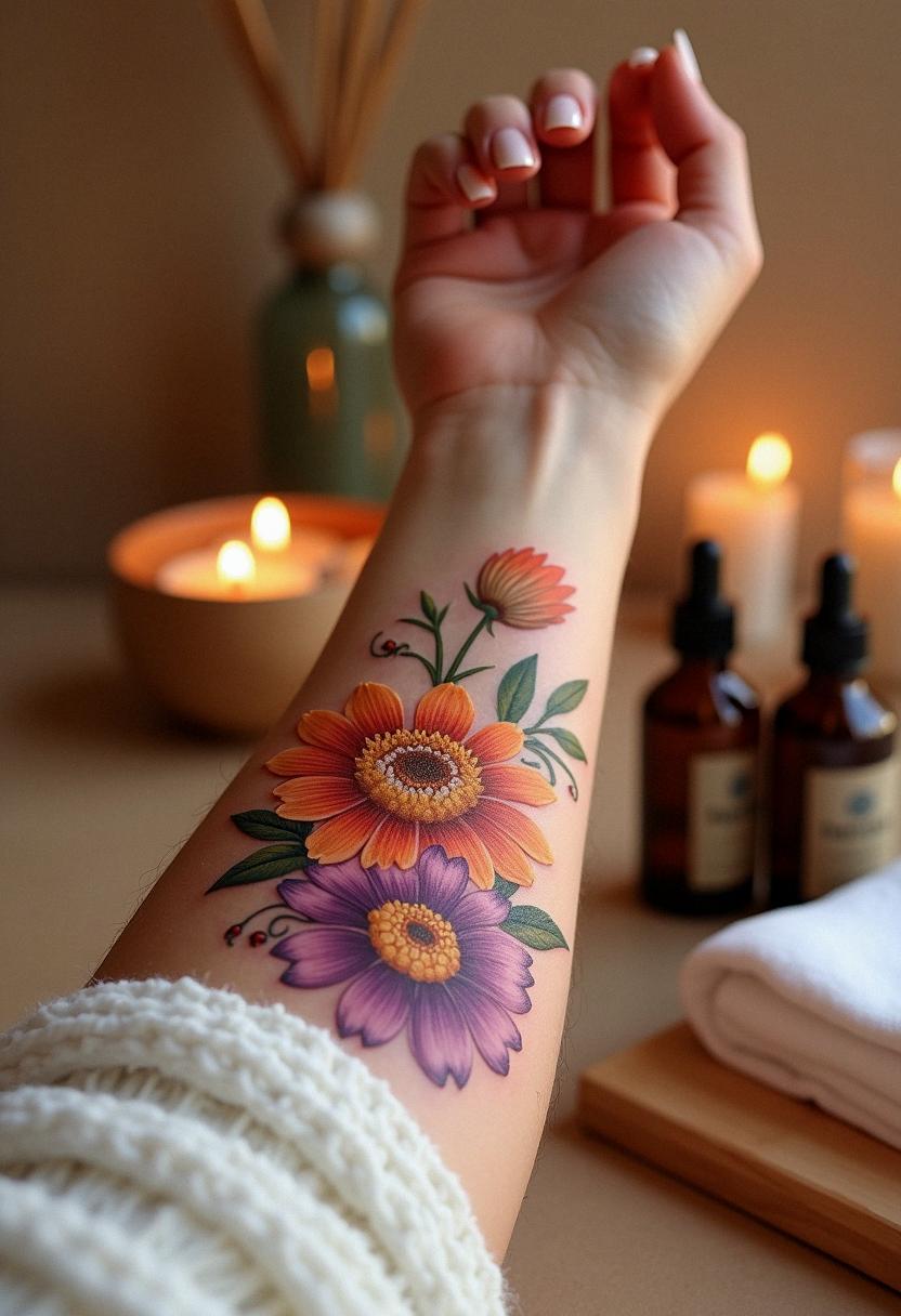 november birth flower tattoo