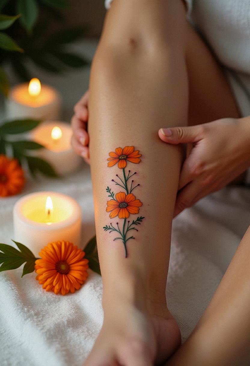 october birth flower tattoo