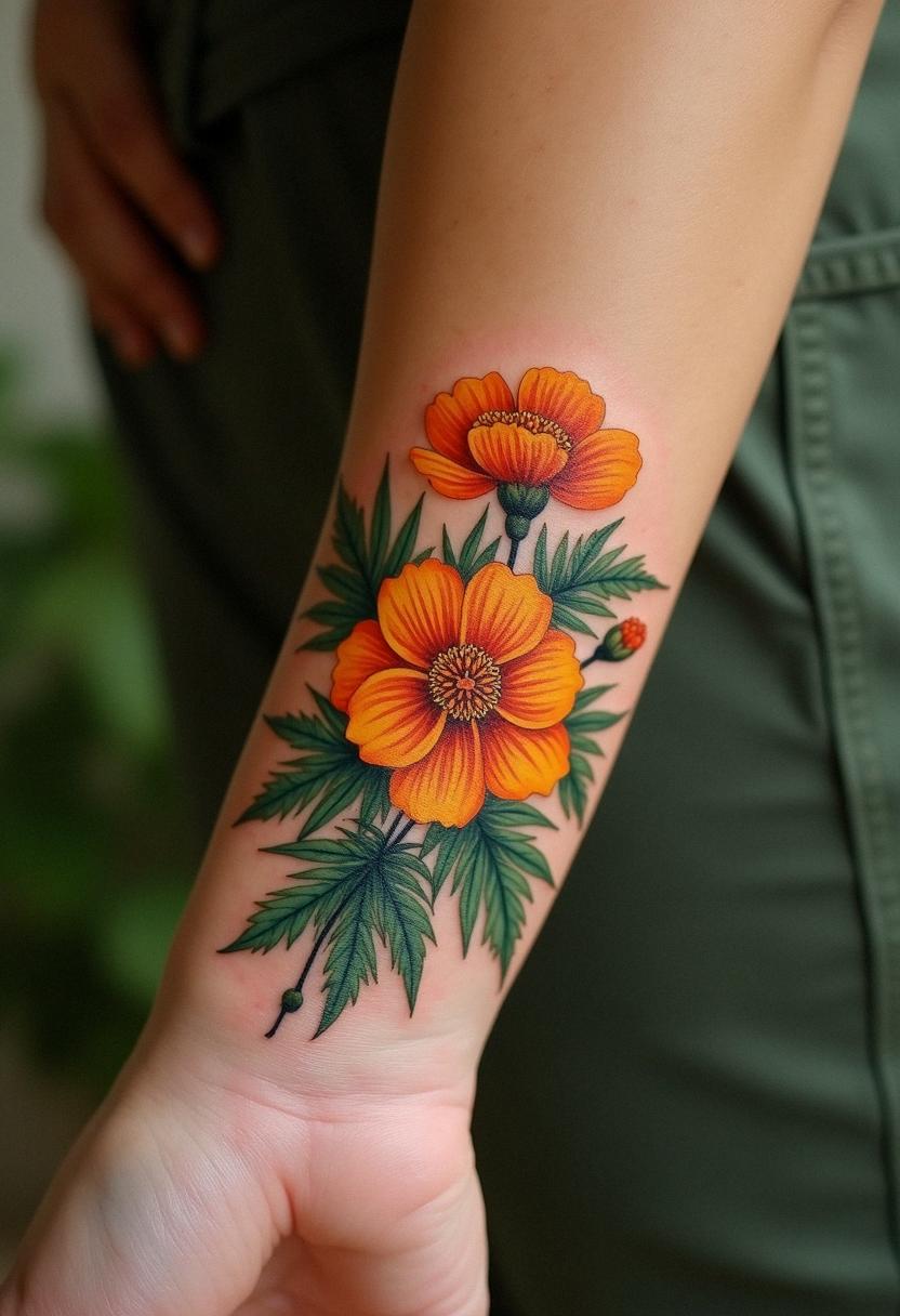 october birth flower tattoo