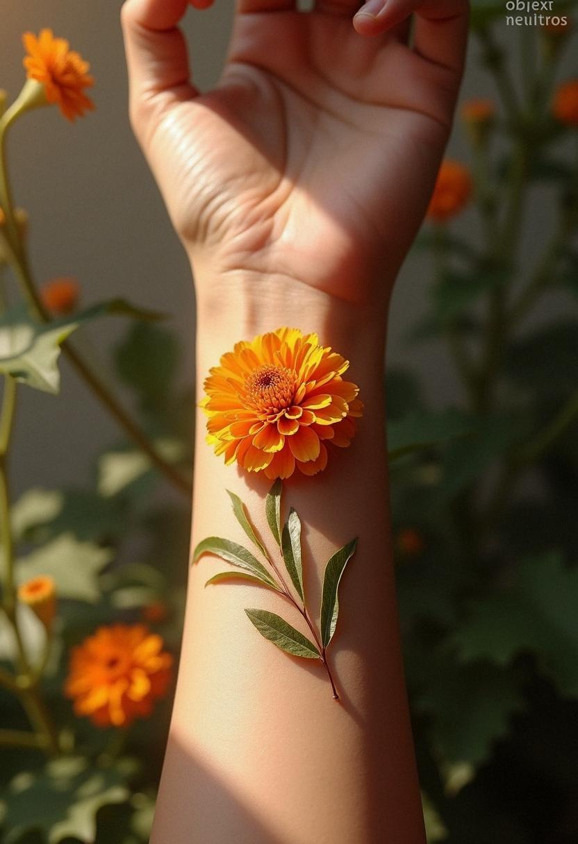 october birth flower tattoo