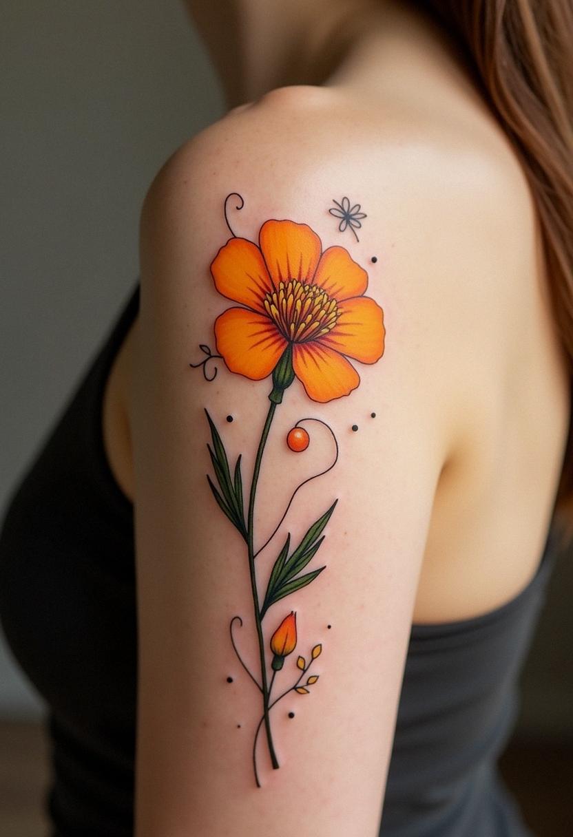 october birth flower tattoo