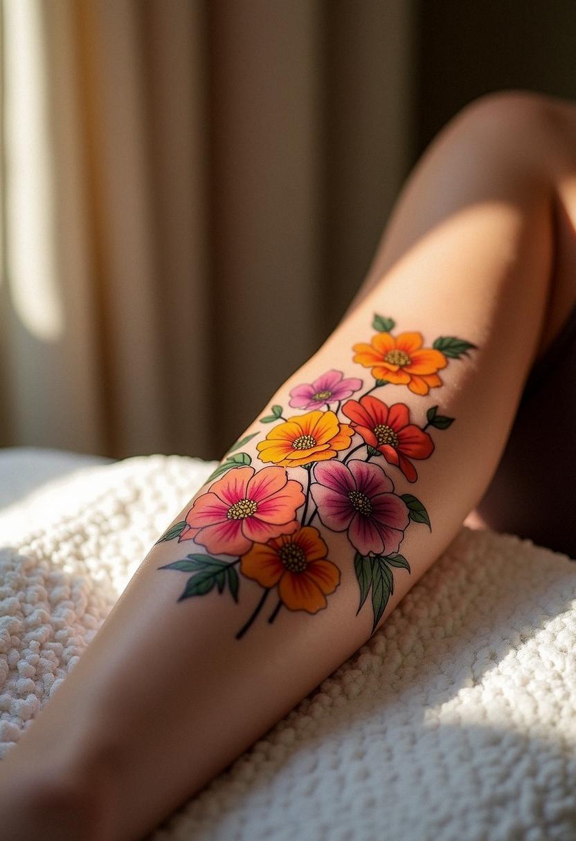 october birth flower tattoo