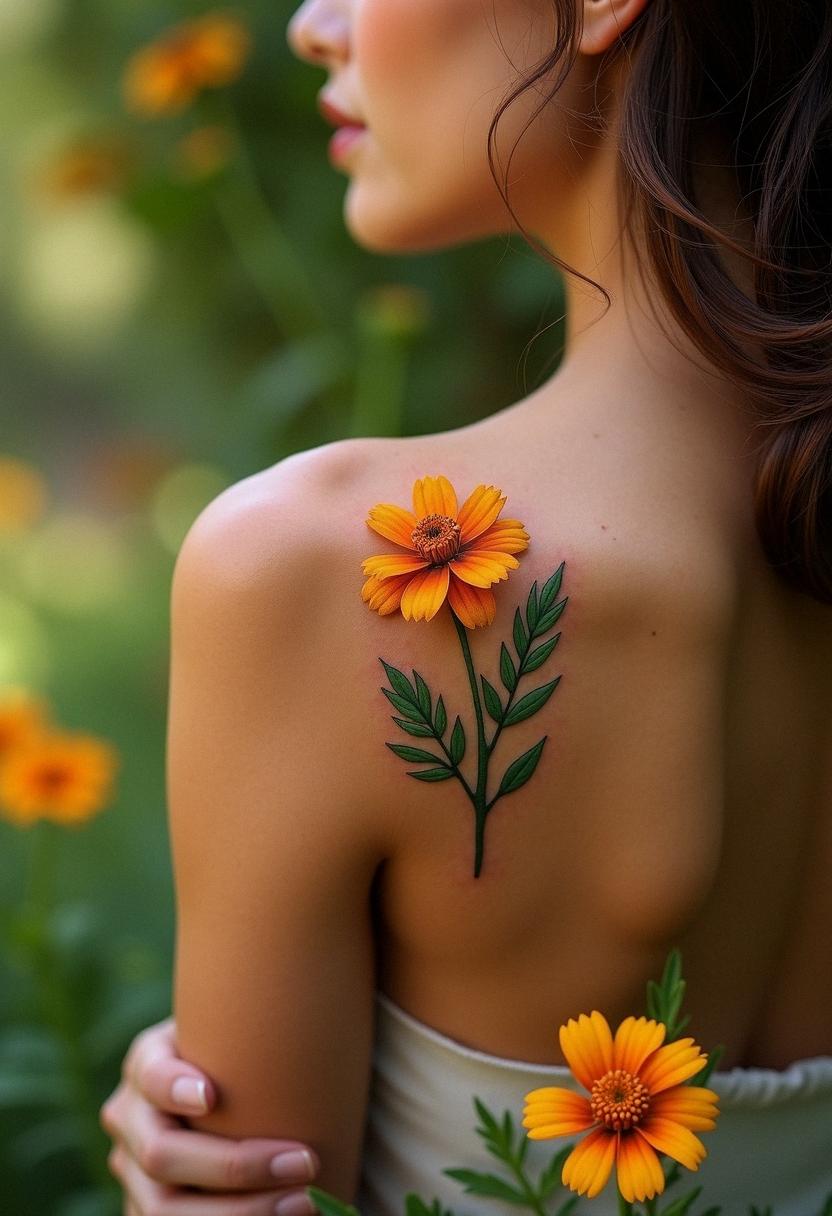october birth flower tattoo