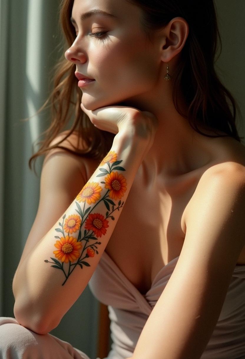 october birth flower tattoo