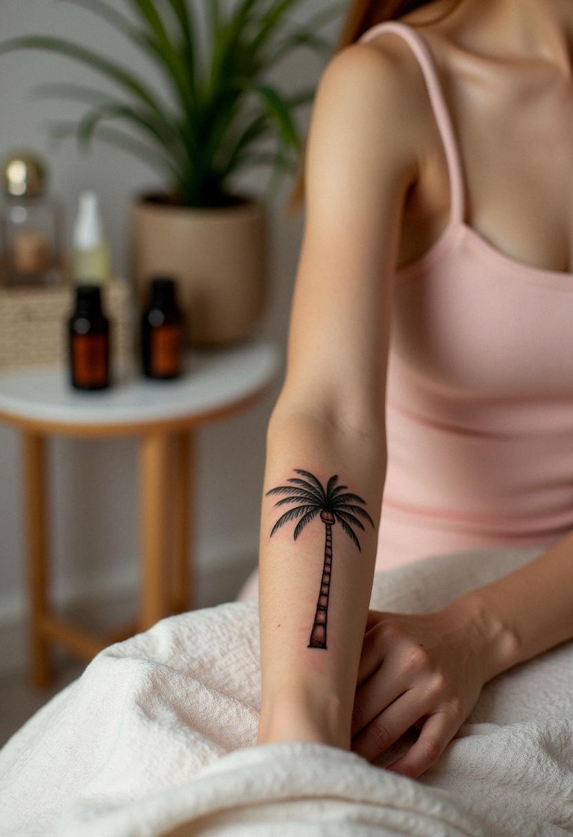 palm tree tattoo