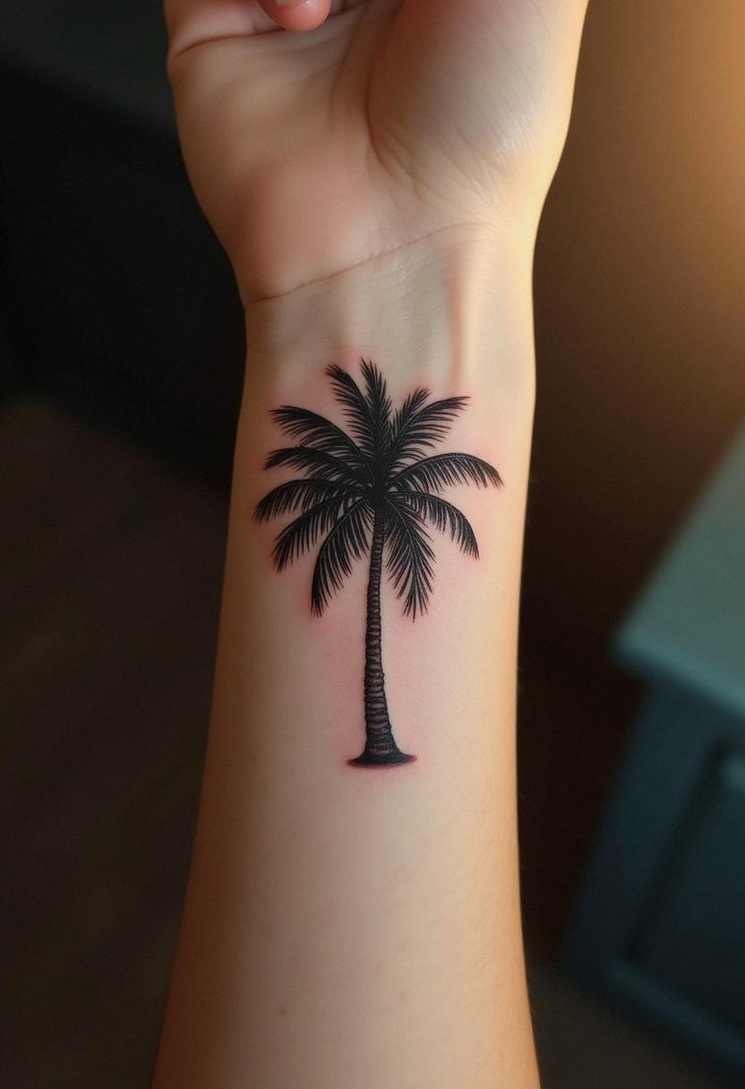 palm tree tattoo