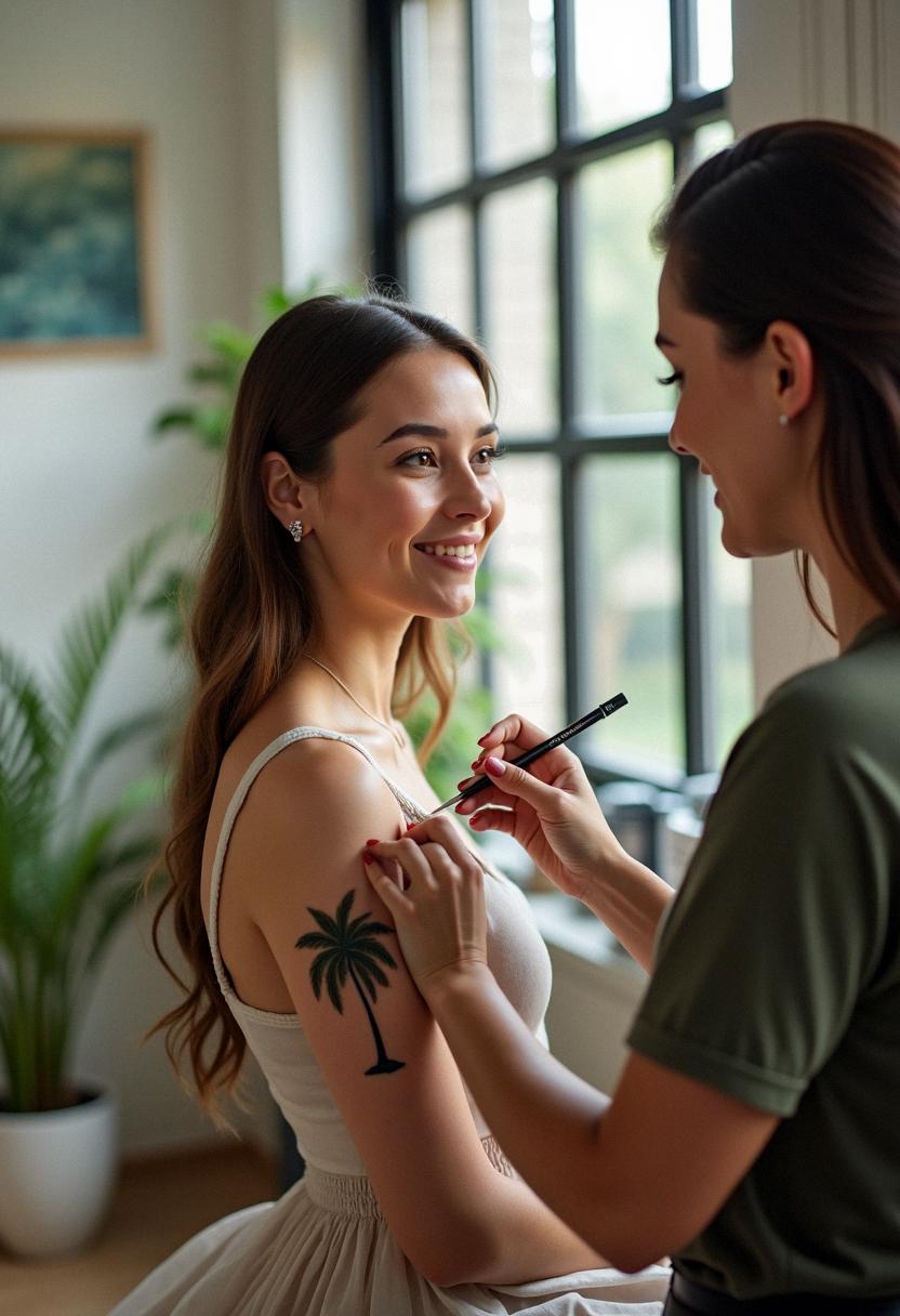 palm tree tattoo