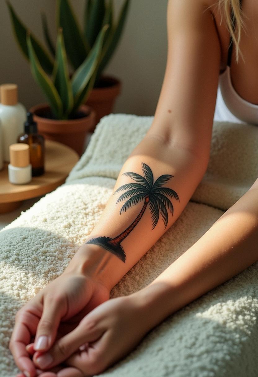 palm tree tattoo