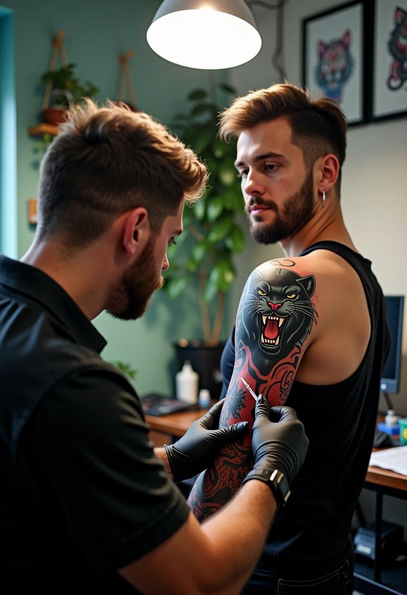 panther trad tattoo